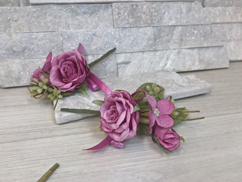 Fiori - Mazzolino Di Fiori 6cm Rosa Fiore Segnaposto O Da Confezione -  Dolci Ricordi Bomboniere - Dettaglio prodotto